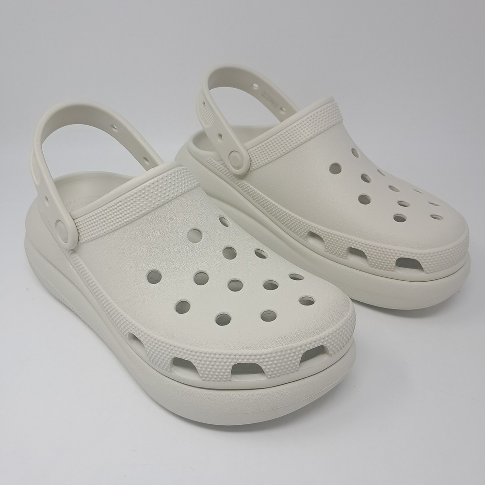 Crocs Classic Crush Platform Clogs Bone Cream Unisex W 10 M 8